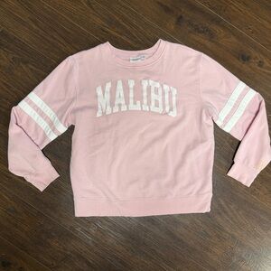 MIGHTY FINE LIGHT PINK AND WHITE MALIBU GRAPHIC Sweatshirt